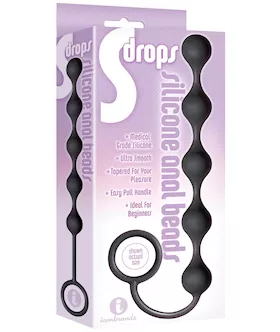The 9039s S Drops Silicone Anal Beads Black