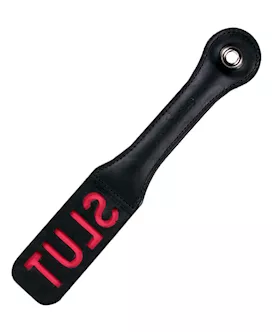 Leather 12 Inch Imprinted Slapper Slut