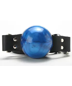 Blue Leather Ball Gag
