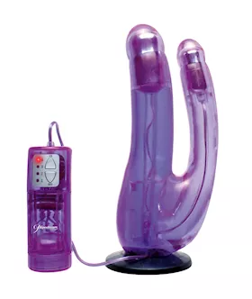 Ff Crotchless Vibrating Double Penetrator Purple