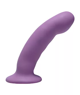 Curved Purple Silicone Strap On Harness Dildo