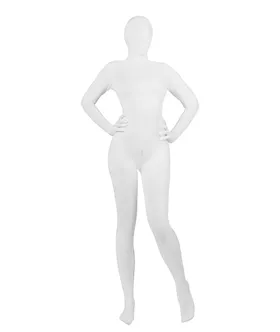 Full Body White Skin Suit With Front Access- S M