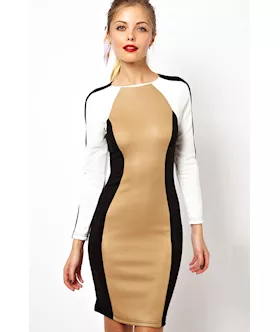 Color Block Panels Stylish Bodycon Dress