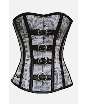 Fashion Magazine Print Overbust Corset