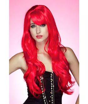 Soft Waves Long Wig With Band Red