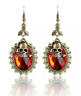 Red Gothic Halloween Skull Fashion Earrings