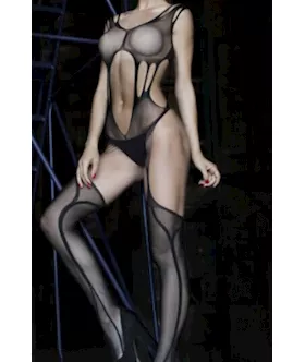 Black Mesh Bodystocking
