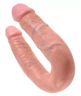 King Cock U-shaped Medium Double Trouble Dildo