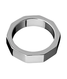 Stainless Steel Hex Nut Cock Ring- 175 Inch