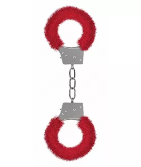 Ouch Beginners Handcuffs Furry Red