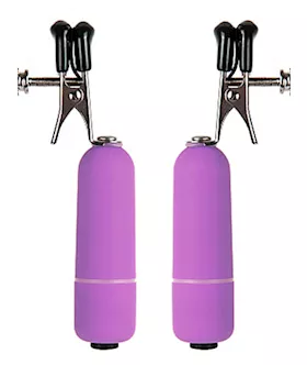 Vibrating Nipple Clamps Purple