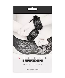 Sinful Black Wrist Cuffs