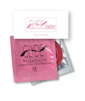 Glyde Strawberry 53mm Condom 100 Bulk