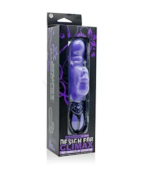 Design For Climax 5 In Silicone Vibrator & Clit Stimulator Purple