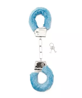 Shots Toys Furry Handcuffs Blue