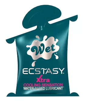 Wet Ecstasy Xtra Cooling Waterbased Lubricant 10ml Pillow Pack