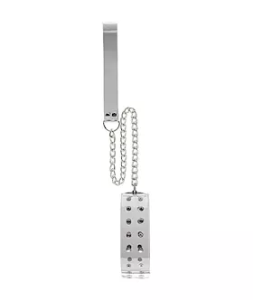White Translucent Slave Collar With Metal Nails