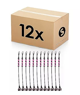 Heart Pvc Black With Pink Stripe 12pcs In One Box