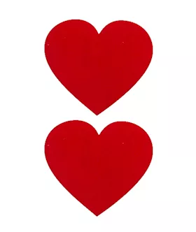 Nipple Sticker Hearts Red