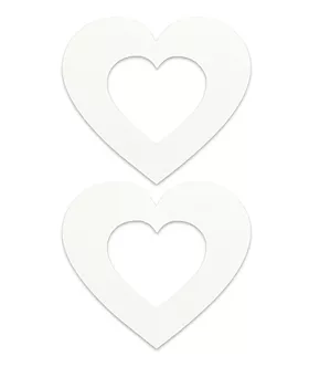 Nipple Sticker Open Hearts White