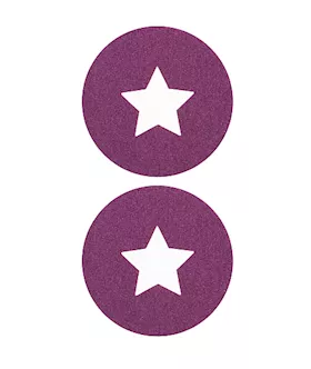 Nipple Sticker Round Open Stars Purple