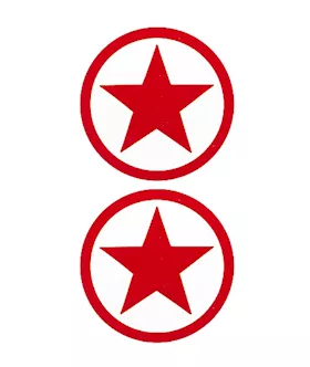 Nipple Sticker Round Stars Red