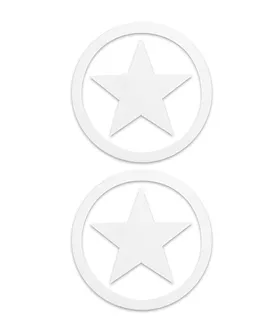 Nipple Sticker Round Stars White