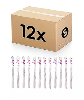 Whip Pvc White With Purple Stripe 12pcs In One Box