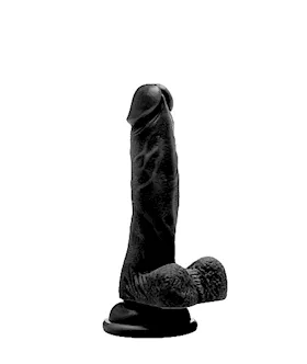Realistic Cock 7 With Scrotum Black
