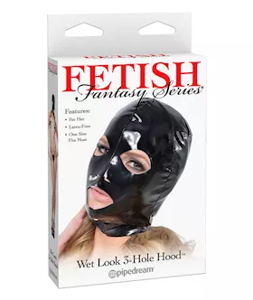 Fetish Fantasy Wet Look 3-hole Hood