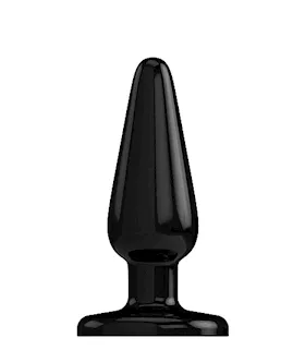 Bottom Line Buttplug Rubber Black 6 In Model 1