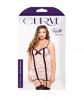 Underwire Chemise With Detachable Garters & G-string