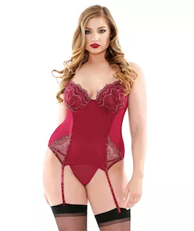 Metallic Embroidered Bustier With Matching G-string