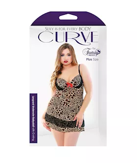 Leopard Underwire Babydoll With G-string