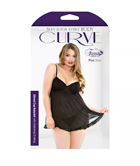 Shirred Cup Babydoll With Matching G-string