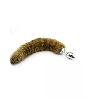 Chrome Butt Plug With Striped Tail