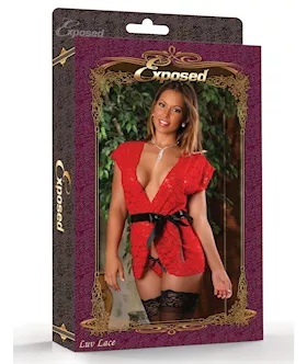 Lace Wrap With Bow Red