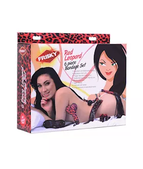 Red Leopard 6 Piece Bondage Set