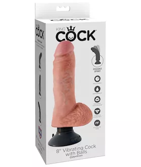 King Cock 8 Inch Vibrating Cock With Balls