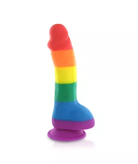 Pride Dildo Silicone Rainbow Dildo With Balls