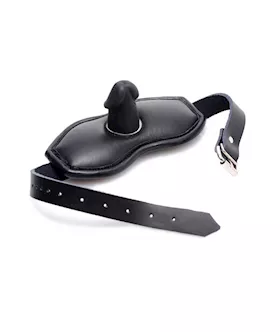 Leather Padded Silicone Penis Mouth Gag