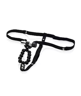 Vibrating Lovers Thong With Stroker Beads