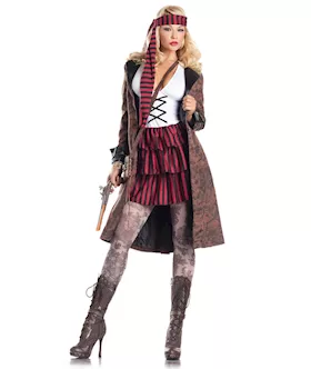 3 Piece Provocative Pirate Costume - S/m