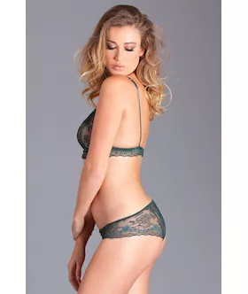 Two-piece Lace Bralette And Panty Set - M/l
