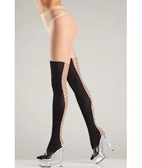 Faux Lace-up Pantyhose