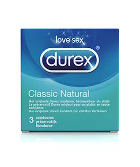 Durex Classic Natural Condoms 3 Pcs