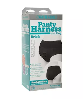 Vac-u-lock Panty Harness With Plug Briefs S/m