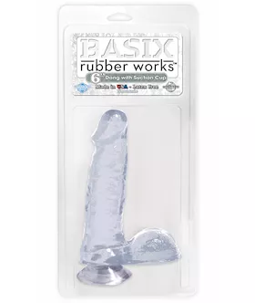 Basix 6 Inch Dong W Suction Cup Clea