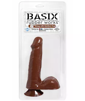 Basix 6 Inch Dong W Suction Cup Brow