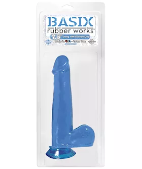 Basix 7.5 Inch Dong W Suction Blue